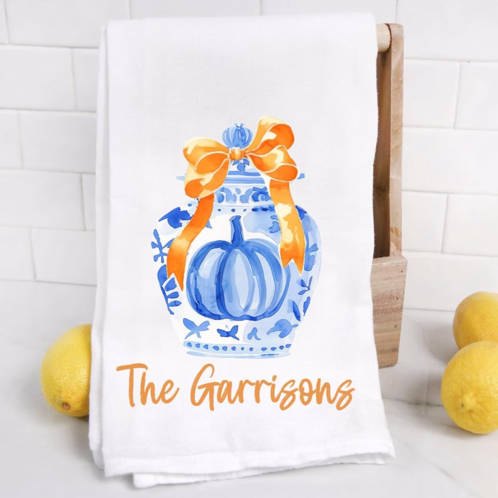 Personalized Fall Tea Towel